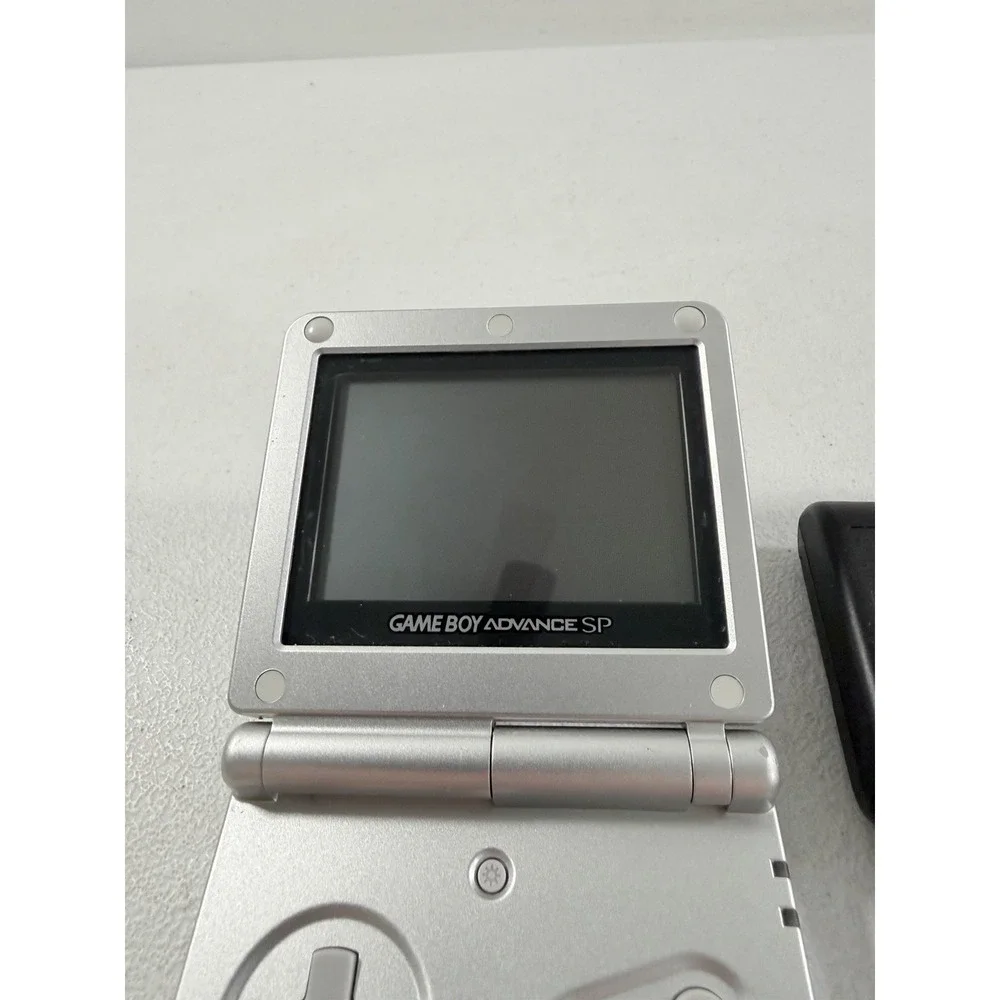 Nintendo Game Boy Advance SP AGS-001 Silver w/ Charger TESTED WORKING